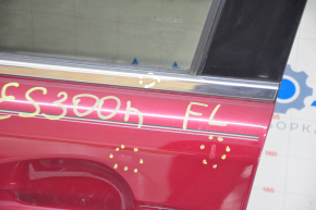 Дверь в сборе передняя левая Lexus ES300h ES350 13-18 keyless, красный 3R1, крашена 0.2 0.3, тычки, примята, тычка на хроме