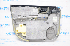 Обшивка двери карточка передняя правая Toyota Highlander 08-13 серая, с вставкой под светлое дерево, JBL, царапины