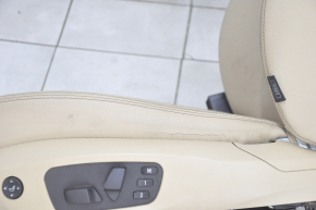 Водительское сидение BMW X3 F25 11-17 с AIRBAG, кожа беж, электро, подогрев, память, трещины на коже