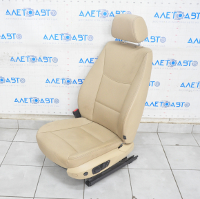 Водійське сидіння BMW X3 F25 11-17 з AIRBAG, шкіра беж, електро, підігрів, пам’ять, тріщини на шкірі