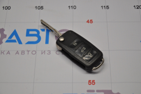Ключ VW Passat b7 12-15 USA 4 кнопки, раскладной, нет эмблемы, тычки