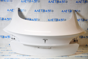Кришка багажника гола Tesla Model 3 21 - електро білий PPSW, подряпини на кромці та на кутах