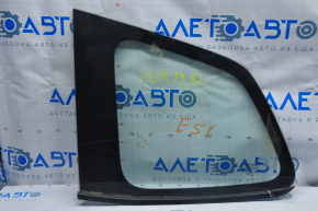 Форточка глухое стекло задняя левая Subaru Forester 14-18 SJ молдинг мат, стекло зеленый оттенок, залом молдинга, отсутствует уплотнитель