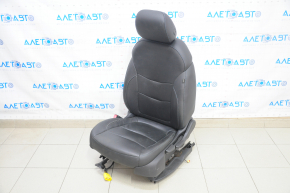 Водійське сидіння Chevrolet Volt 16- з airbag, механічне, чорна шкіра, синій рядок, з підігрівом, потерто