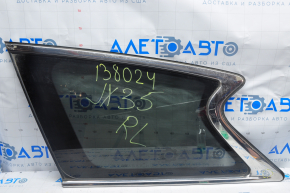 Форточка глухое стекло задняя левая Infiniti JX35 QX60 13- вмятина и царапины на хроме