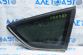 Форточка глухое стекло задняя правая Ford Escape MK3 13-19 зеленый оттенок, хром, царапины на хроме