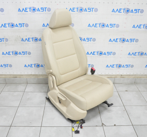 Пасажирське сидіння VW Tiguan 09-17 з airbag, механіч, шкіра беж