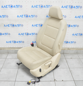 Водійське сидіння VW Tiguan 09-17 з airbag, електро+хутро, шкіра беж