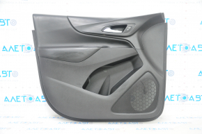 Обшивка двери карточка передняя левая Chevrolet Equinox 18-21 черная, подлокотник кожа, царапины