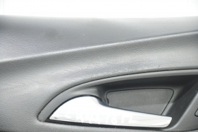 Обшивка двери карточка передняя левая Chevrolet Equinox 18-21 черная, подлокотник кожа, царапины