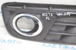 Нижня решітка переднього бампера лев Audi Q5 8R 13-17 рест, хром під птф, тип 2, пісок