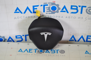 Подушка безопасности airbag в руль водительская Tesla Model Y 20- черн, ржавый пиропатрон