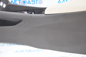 Консоль центральная подлокотник Jaguar F-Pace X761 17-20 коричневая. с бежевым подлокотником, под подогрев заднего ряда, царапины