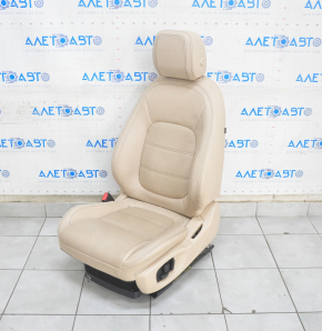 Водительское сидение Jaguar F-Pace X761 17-20 c airbag, электро, подогрев, вентиляция, перфорация, кожа беж, трещины на коже