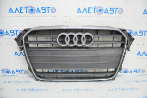Решетка радиатора в сборе Audi A4 B8 13-16 рест мат, со значком, песок, сломан молдинг