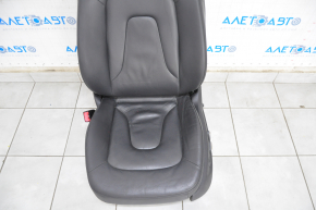 Водійське сидіння Audi A4 B8 08-16 з airbag, електро, підігрів, шкіра, чорний, подряпини на пластиці