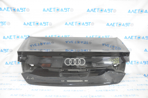 Крышка багажника Audi A4 B9 17-19 черный LY9B, примята, тычка, крашена 0.2, 0.3