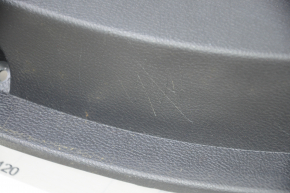 Обшивка двери карточка передняя правая Ford Edge 19-23 черная Titanium, вставка и подлокотник черная кожа, белая строчка, под музыку Bang & olufsen, царапины