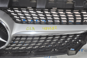 Решетка радиатора в сборе grill Mercedes CLA 14- сетка, с эмблемой, песок на хроме