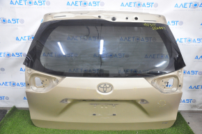 Дверь багажника голая со стеклом Toyota Sienna 11-20 под камеру, золотистый 4T8, тычки, примята