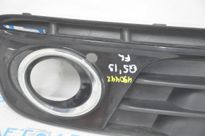 Нижня решітка переднього бампера лев Audi Q5 8R 13-17 рест, хром під птф, тип 2, пісок