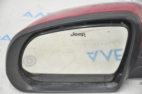 Дзеркало бічне ліве Jeep Compass 17-3+4 пінів, поворотник, підігрів, червоне з хромом, окалини на дзеркальному елементі