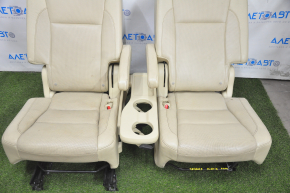 Задний ряд сидений 2 ряд Toyota Highlander 14-16 кож беж, механич, перфорация, потерто