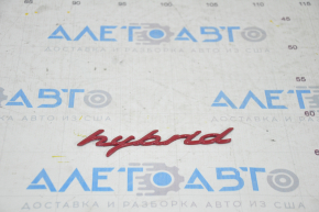 Емблема напис "hybrid" крило лев Porsche Cayenne 958 11-14 червоний, фарбований