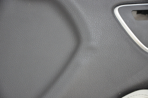 Обшивка дверей картка передня права Mercedes CLA 14-19 шкіра сер, вм’ятина