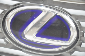 Решітка радіатора grill Lexus ES300h ES350 13-15 дорест зі значком, тріщина на значку, злам кріп, пісок