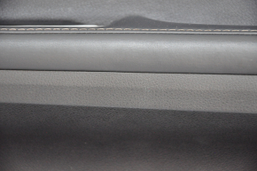 Обшивка дверей картка передня права Lexus ES300h ES350 13-18 черн з чорною вставкою шкіра, підлокітник шкіра, молдинг під дерево глянець, вм'ятини, подряпина