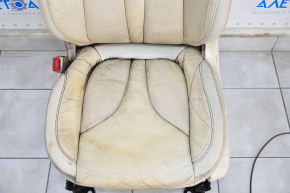 Водійське сидіння Lincoln MKC 15- з airbag, електро, шкіра бежева, під хімчистку, затерто, не працює привід спинки та підйом подушки