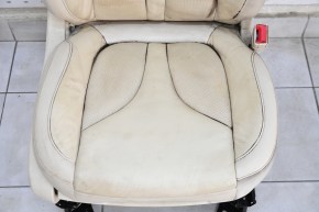 Пасажирське сидіння Lincoln MKC 15- з airbag, електро, шкіра бежева, під хімчистку, затерто, надрив, не працює привід спинки, нахил та підйом подушки