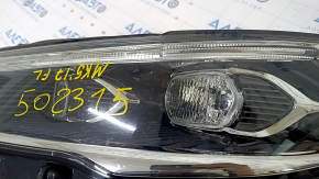 Фара передняя левая в сборе Ford Fusion mk5 17-20 LED, с DRL, песок, надлом креп