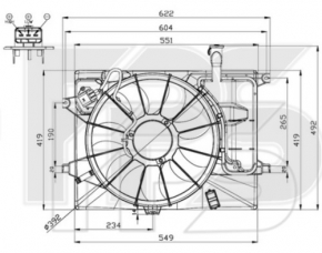 Диффузор кожух радиатора в сборе Hyundai Elantra UD 11-13 дорест новый неоригинал