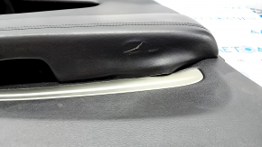 Обшивка дверей картка передня ліва Dodge Durango 13-15 чорна, підлокітник шкіра чорний, сірий молдинг, підлокітник під перешив