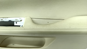 Обшивка двери карточка передняя правая Lexus ES300h ES350 13-18 бежевая с черн вставкой кожа, подлокотник кожа, молдинг под дерево, царап, под чыистку
