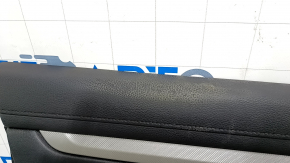 Обшивка дверей картка передня ліва Honda CRV 17-22 чорна, ганчірка, сірий молдинг, під хімчистку, подряпини