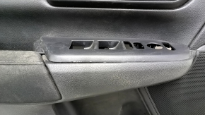 Обшивка двери карточка передняя левая Honda CRV 17-22 черная, тряпка, серый молдинг, под химчистку, царапины