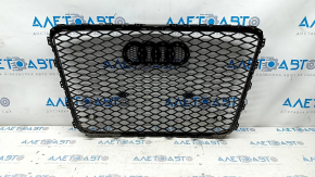 Решітка радіатора grill Audi Q7 4L 10-15 чорний глянець, з емблемою, відклеєні кріплення паркторників