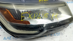 Фара передня ліва в зборі Ford Explorer 16-19 рест, галоген + LED, світла, під полірування