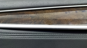 Обшивка дверей картка передня ліва BMW X5 F15 14-18 шкіра чорна Dakota, подряпини