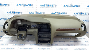 Торпедо передняя панель с AIRBAG Audi Q7 4L 10-15 бежевая, надломаны крепления, царапины, под химчистку
