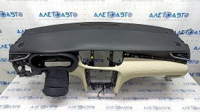 Торпедо передняя панель с AIRBAG Infiniti QX50 19- бежевая, под динамик
