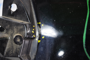Накладка переднего бампера центр Mitsubishi Outlander 16-21 рест царапины, тычки, слом креп