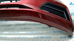 Бампер передній у зборі Audi A5 F5 17-19 під парктроніки premium, prestige, з решіткою радіатора, червоний, подряпини, пісок на хромі, злам креп