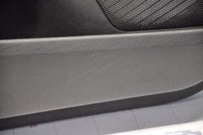 Обшивка дверей картка передня ліва Ford Fusion mk5 13-16 чорн з чорною вставкою ганчірка, підлокітник шкіра, молдинг сірий глянець, затерта
