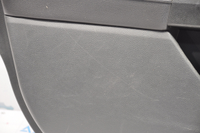 Обшивка дверей картка передня ліва Ford Fusion mk5 13-16 чорн з чорною вставкою ганчірка, підлокітник шкіра, молдинг сірий глянець, затерта