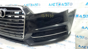 Бампер передний в сборе Audi A6 C7 16-18 рест s-line, песок по хрому, примят