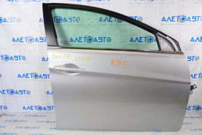 Двері в зборі передня права Hyundai Sonata 11-15 срібло SM, надірваний ущільнювач, подряпини на молдингу